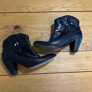 Trask Shelby Black Western Leather Ankle Boot Bootie 9.5